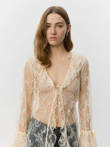 Anastasia Lace Robe in Off White