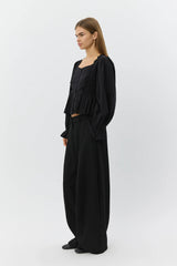 Aria Puff Sleeve Shirt in Black