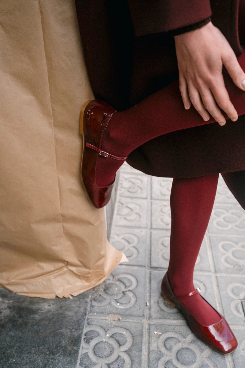 Julieta Mary Janes in Burgundy