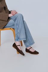 Julieta Mary Janes in Chocolate Calf Hair