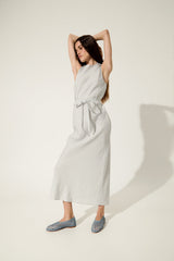 Ava Ballet Flats in Blue Woven Leather