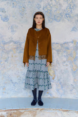 Short Frills Coat in Bronze