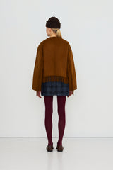Short Frills Coat in Bronze