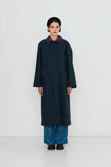 Long Check Trench Coat