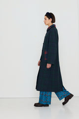 Long Check Trench Coat