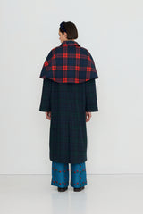 Long Check Trench Coat