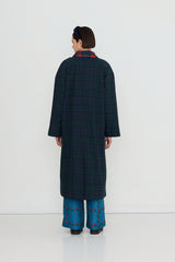 Long Check Trench Coat