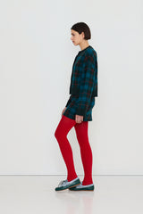 Jacquard Check Cardigan in Ink blue