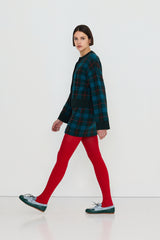 Jacquard Check Cardigan in Ink blue