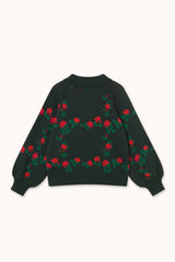 Roses Polo Sweater in Ink Blue