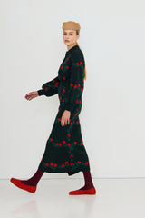 Roses Skirt in Ink Blue