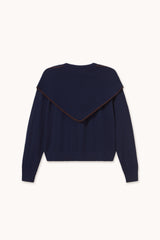 Scarf Neck Lara Cardigan in Navy