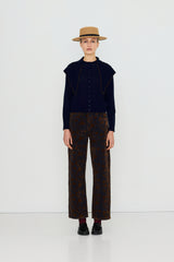 Scarf Neck Lara Cardigan in Navy