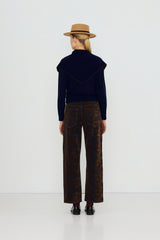 Scarf Neck Lara Cardigan in Navy