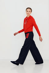 Scarf Neck Lara Cardigan in Red