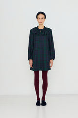 Check Mini Dress in Blue and Green
