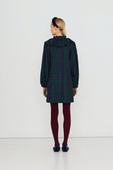 Check Mini Dress in Blue and Green