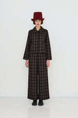 Short Check Jacket in Umber
