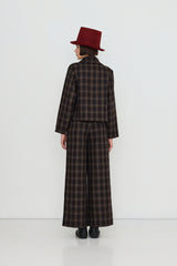Short Check Jacket in Umber
