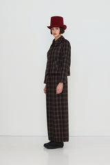 Short Check Jacket in Umber