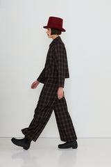 Short Check Jacket in Umber
