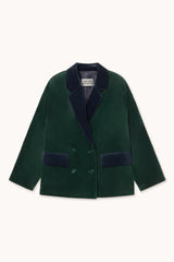 Velvet Blazer in Bottle Green