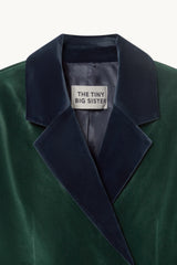 Velvet Blazer in Bottle Green