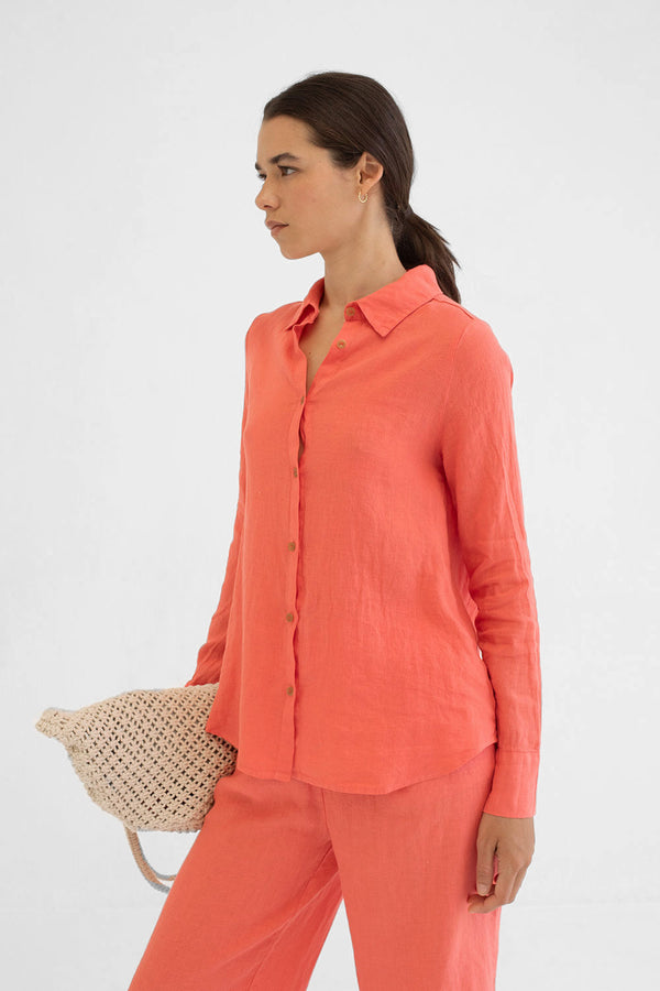 Azores Shirt in Coral