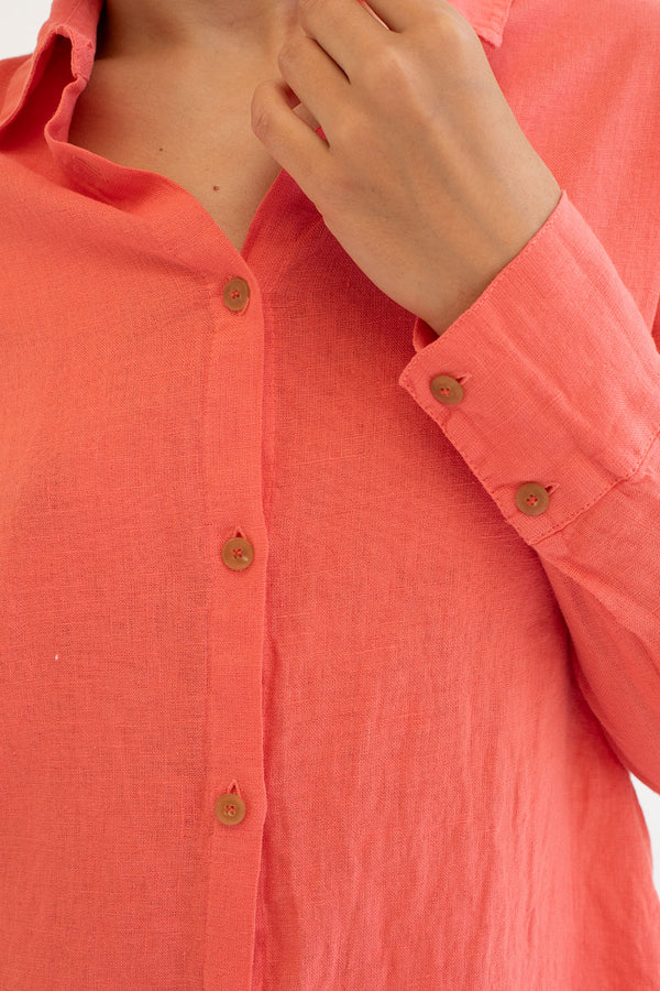 Azores Shirt in Coral