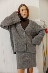 Carly Knit Cardigan in Grey