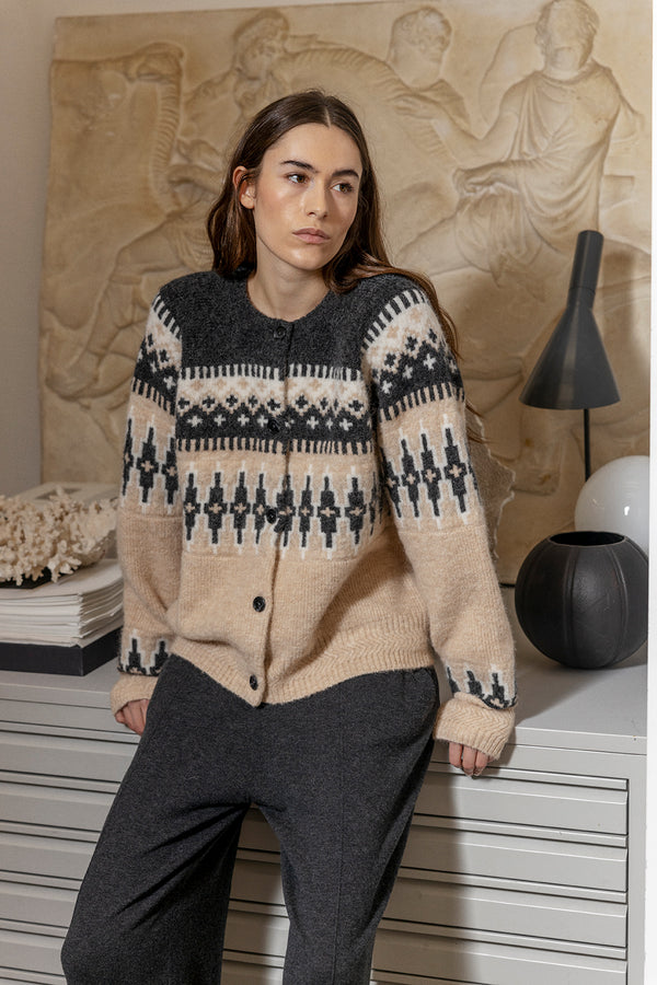 Camma Jacquard Knit Cardigan