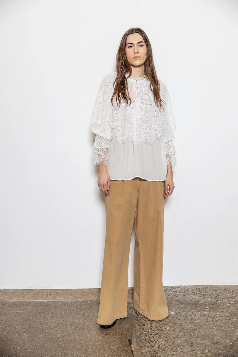 Minnie Blouse in Chalk