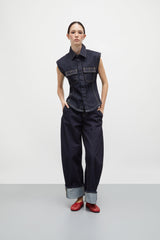 Ava Ballet Flats in Red Woven Leather