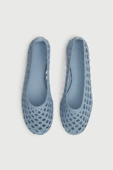 Ava Ballet Flats in Blue Woven Leather