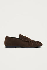 Aven Suede Leather Loafers in Brown