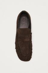 Aven Suede Leather Loafers in Brown
