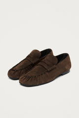 Aven Suede Leather Loafers in Brown
