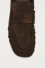 Aven Suede Leather Loafers in Brown