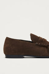 Aven Suede Leather Loafers in Brown