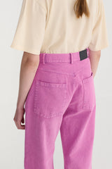 Washed Twill Boot Cut Jean in Purple