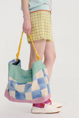 Color Block Canvas Cross-Body Bag