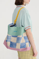 Color Block Canvas Cross-Body Bag