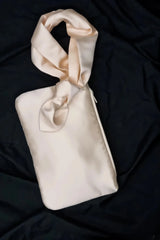 Knot Clutch in Pearl Satin