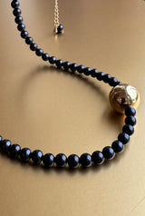 Gilda Deepest Navy Beaded Necklace