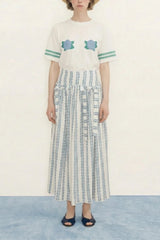 Flower Striped Skirt