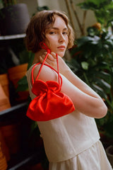 Baby Petal Cinch in Scarlet Satin