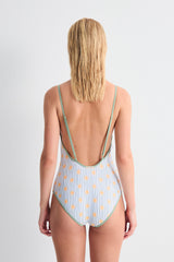 Rani Sun Striped Swimsuit in Green