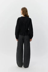 Barrel Shaped Jeans in Washed Black