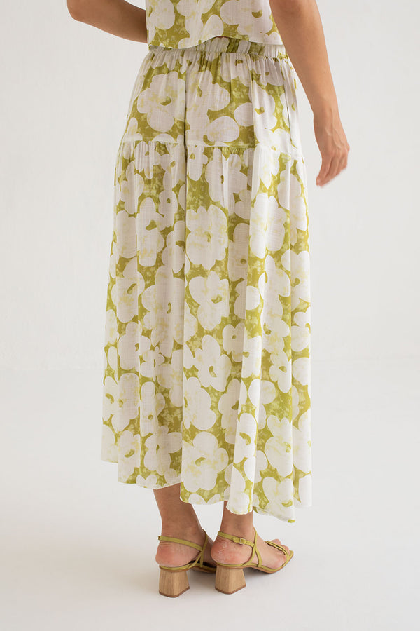 Floral Skirt in Green