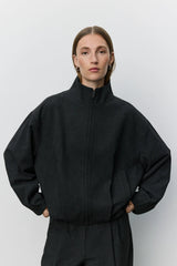 Becky Bomber Jacket in Dark Grey